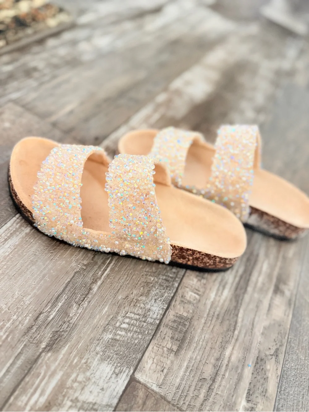 Sparkle Pink Double-Strap Kids Sandals
